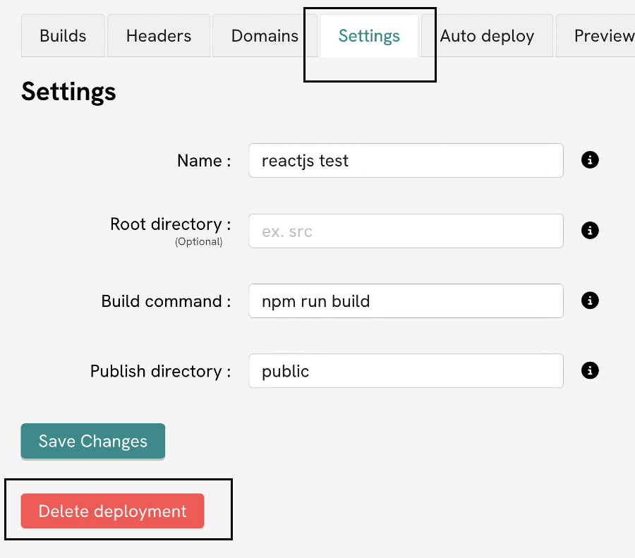 deleting a deployment